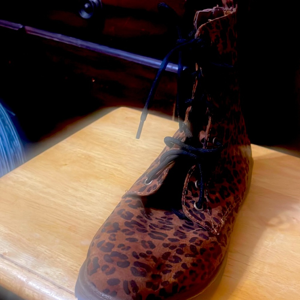 dark brown leopard boots